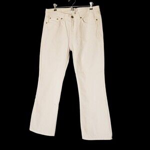 Victoria Beckham Straight leg Bright White Denim Cropped MidRise Jeans Size 29